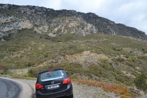 A Opel Mariva in Provence. Not an ideal car for sleeping in!