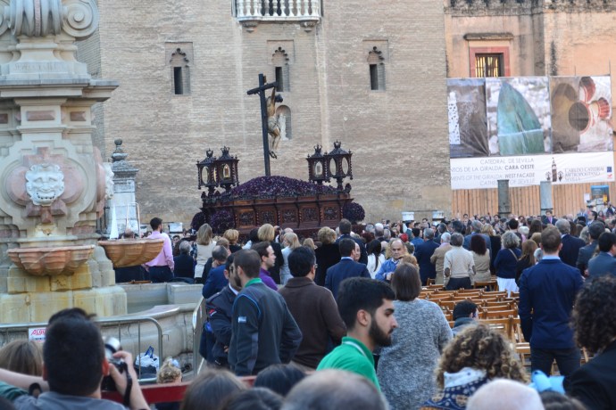 The Procession and milling crowds